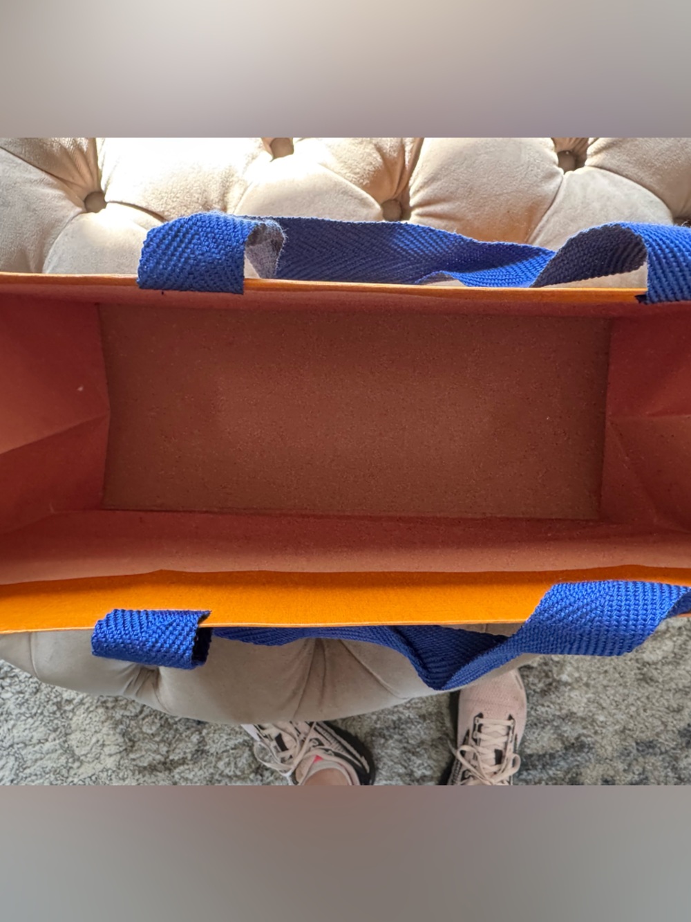 NWOT Louis Vuitton Signature Bright Orange Shopping Totes/Gift Bags Blue 3/$55 - Picture 3 of 12